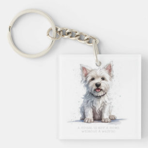 Westie Cheeky Schattige gepersonaliseerd Sleutelhanger