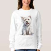 Westie Cheeky Schattige gepersonaliseerd sweatshir Trui (Voorkant)