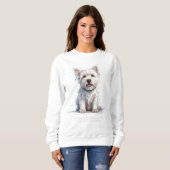 Westie Cheeky Schattige gepersonaliseerd sweatshir Trui (Voorkant volledig)
