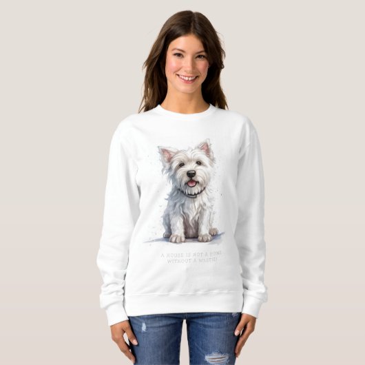 Westie Cheeky Schattige gepersonaliseerd sweatshir Trui (Voorkant volledig)