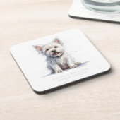 Westie Cheeky Schattige Westie Lovers Onderzetters (Linkerzijde)