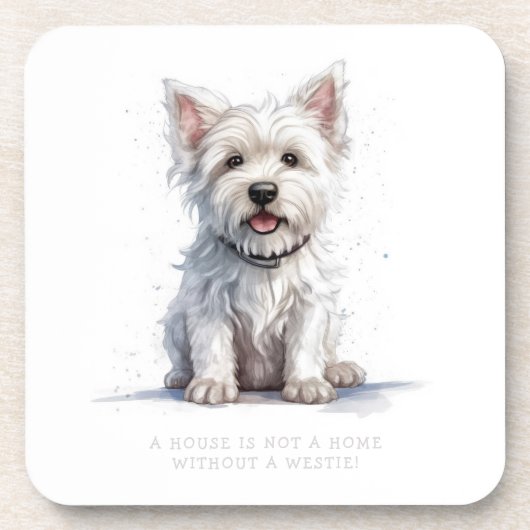 Westie Cheeky Schattige Westie Lovers Onderzetters (Voorkant)