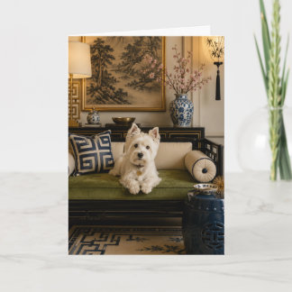 Westie Chinoiserie Wenskaart Kaart