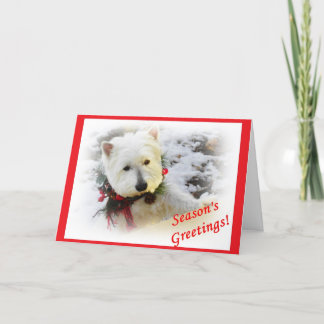 Westie Christmas Card Feestdagen Kaart