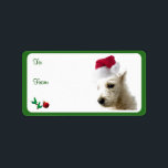 Westie Christmas Gift Label Stickers<br><div class="desc">Schattige,  schattig,  schattig! Westie puppy knuffels en kussen kerstcadeau label stickers. Zorg ervoor dat u al onze andere producten met dit ontwerp ziet! Ze zijn allemaal erg schattig en elke Westie fan zal zeker van ze houden!</div>