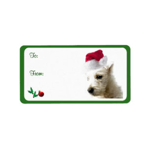 Westie Christmas Gift Label Stickers