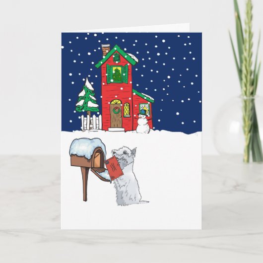 Westie Christmas Mail Feestdagen Kaart (Voorkant)