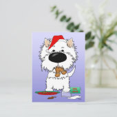 Westie Christmas Santa Feestdagenkaart (Staand voorkant)