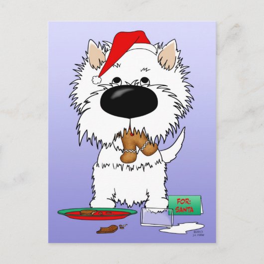 Westie Christmas Santa Feestdagenkaart (Voorkant)