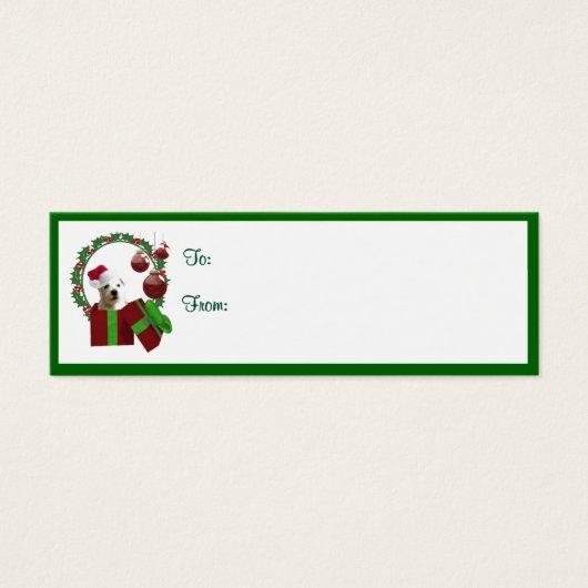 Westie Christmas Wishes Cadeau Labels Mini Visitekaartjes (Voorkant)