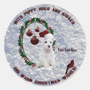 Westie Christmas Wishes Stickers - Pas ze aan!
