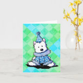 Westie Circus Clown Blanko Kaart (Gele Bloem)