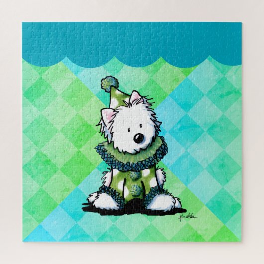 Westie Circus Clown Kunst Legpuzzel (Verticaal)