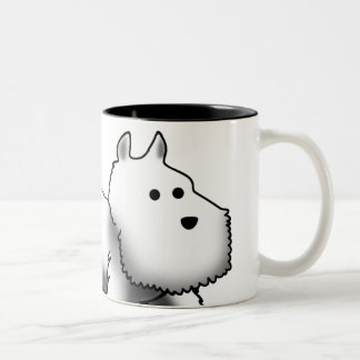 Westie Closeup Tweekleurige Koffiemok