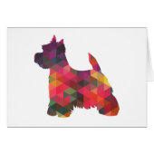 Westie Colorful Geometric Pattern Silhouette Card (Voorkant Horizontaal)