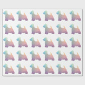Westie Colorful Geometric Pattern Silhouette Dog Cadeaupapier (Vlak)