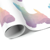 Westie Colorful Geometric Pattern Silhouette Dog Cadeaupapier (Rol Hoek)