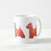 Westie Colorful Geometric Pattern Silhouette Dog Koffiemok (Voorkant rechts)