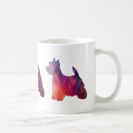 Westie Colorful Geometric Pattern Silhouette Dog Koffiemok