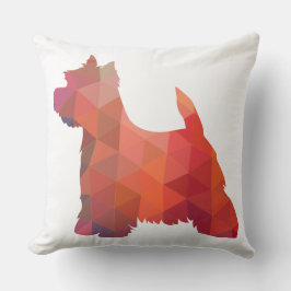 Westie Colorful Geometric Pattern Silhouette Dog Kussen