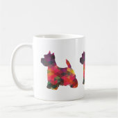 Westie Colorful Geometric Pattern Silhouette Koffiemok (Links)