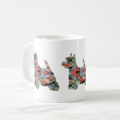 Westie Colorful Geometric Pattern Silhouette Koffiemok (Voorkant links)