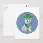 Westie Cowboy in Denim Briefkaart (Voorkant / Achterkant)