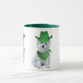 Westie Cowboy in Groen Mok (Midden)