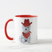 Westie Cowboy in het rood Mok (Links)