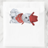 Westie Cowboy in het Rood Rechthoekige Sticker (Tas)