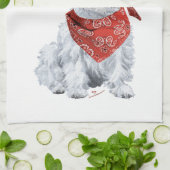 Westie Cowboy in het rood Theedoek (Gevouwen)