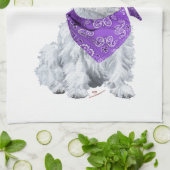 Westie Cowboy in Paars Theedoek (Gevouwen)