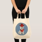 Westie Cowboy op Denim Tote Bag (Voorkant (product))