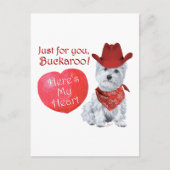 Westie Cowboy Valentijn Feestdagenkaart (Voorkant)