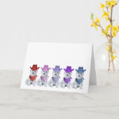 Westie Cowboys All in a line Kaart (Gele Bloem)