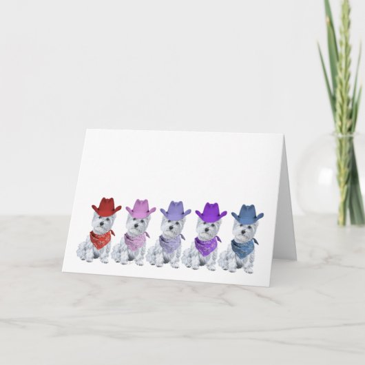 Westie Cowboys All in a line Kaart (Voorkant)