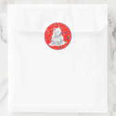Westie Daar komt Kerstman Vierkante Sticker (Tas)