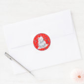 Westie Daar komt Kerstman Vierkante Sticker (Envelop)