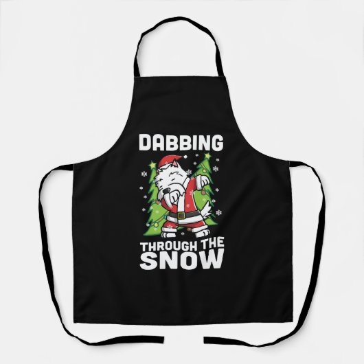 Westie Dabbing Christmas Schort (Voorkant)