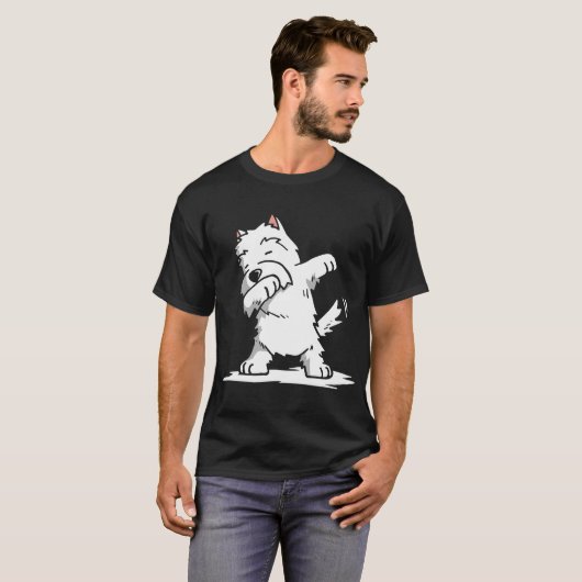 Westie Dabbing dogs T-shirt (Voorkant volledig)