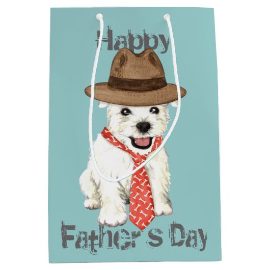 Westie Dad Medium Cadeauzakje (Voorkant)