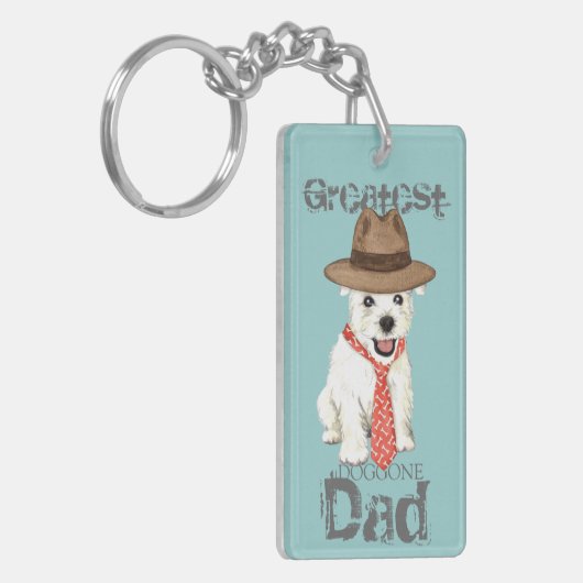 Westie Dad Sleutelhanger (Voorkant Links)