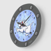 Westie Diver Porthole Wall Clock Grote Klok (Hoek)