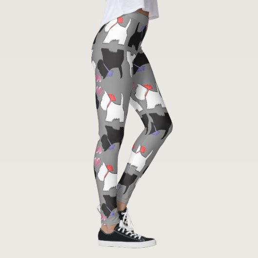 Westie Dog Art Leggings (Rechts)