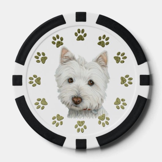 Westie Dog Art Poker Chips (Voorkant)