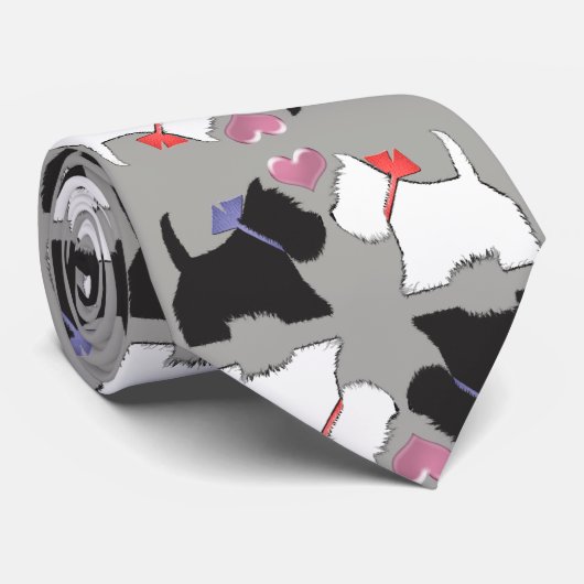 Westie Dog Art Stropdas (Opgerold)