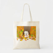 Westie Dog - Autumn Leaves Canvas tas (Voorkant)