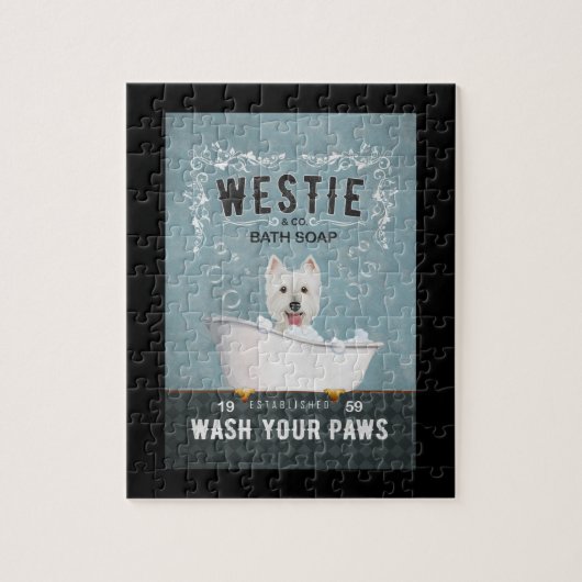Westie Dog Bath Soap West Highland White Terrier Legpuzzel (Verticaal)