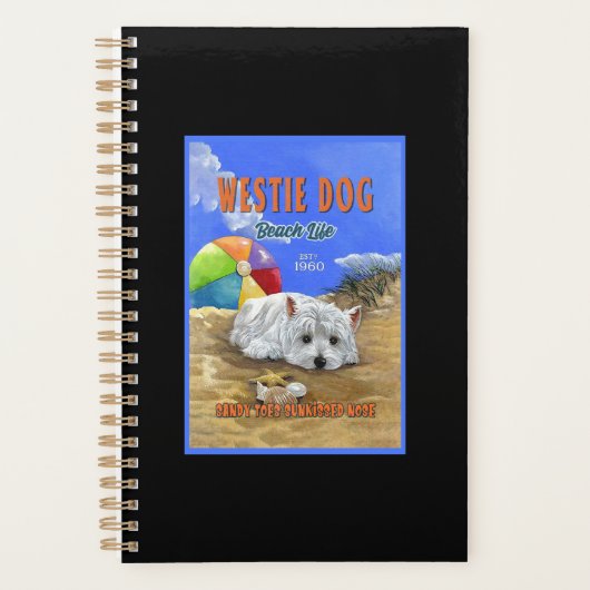 Westie Dog Beach Life Planner (Voorkant)