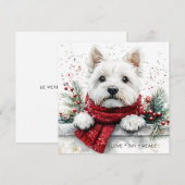Westie Dog Cute Festive Holiday Card (Voorkant / Achterkant)